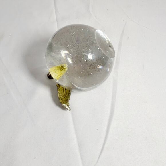 Vintage Glass Apple Paperweight Fabergé Style, Taiwan Made, Unsigned Collectible - Picture 2 of 5